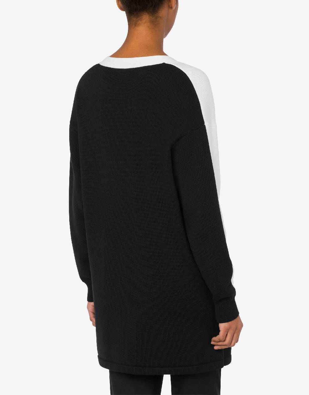 Love Moschino Cardigan in lana Black and White Saldi Di Fabbrica
