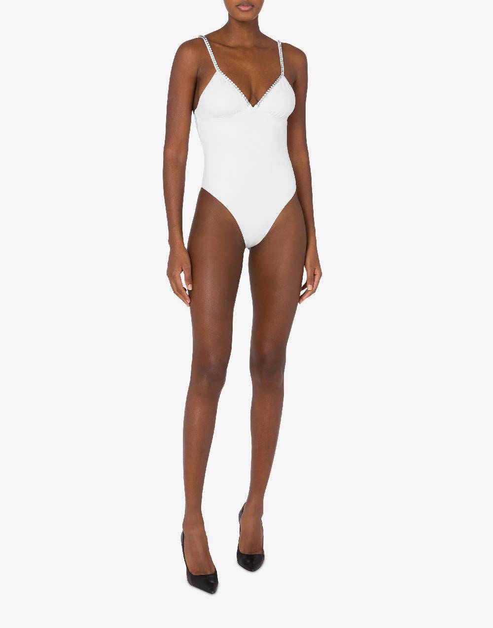Love Moschino Costume intero Shiny Silver Logo Promozione
