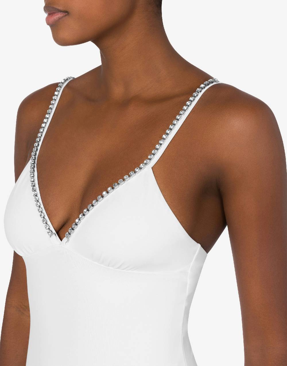 Love Moschino Costume intero Shiny Silver Logo Promozione