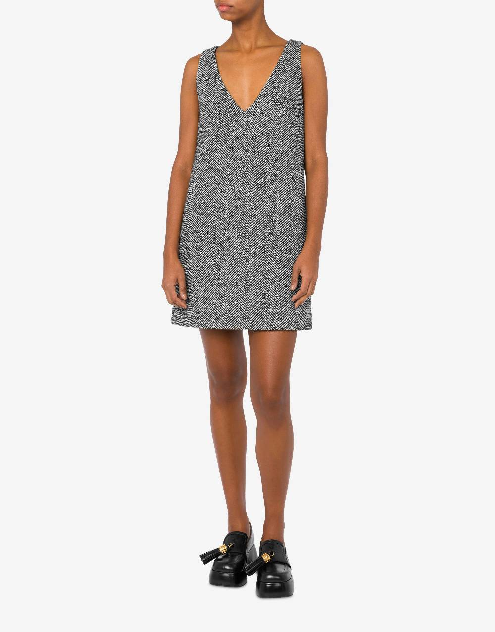 Love Moschino Abito in spigato di misto lana Spedizione Gratuita