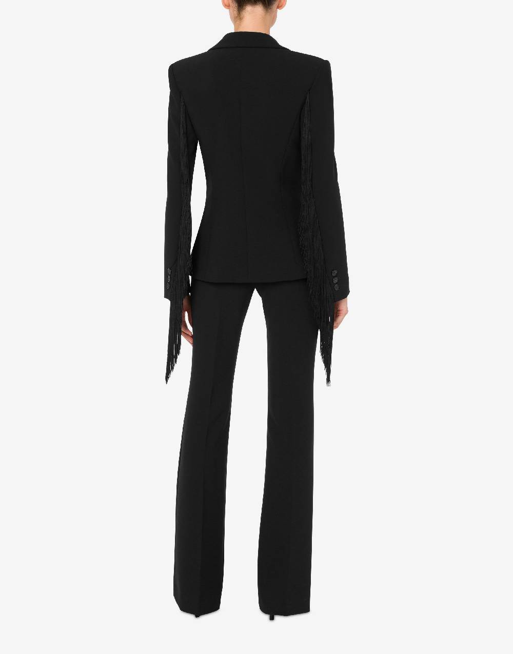 Love Moschino Giacca in crêpe con frange Acquista Ora