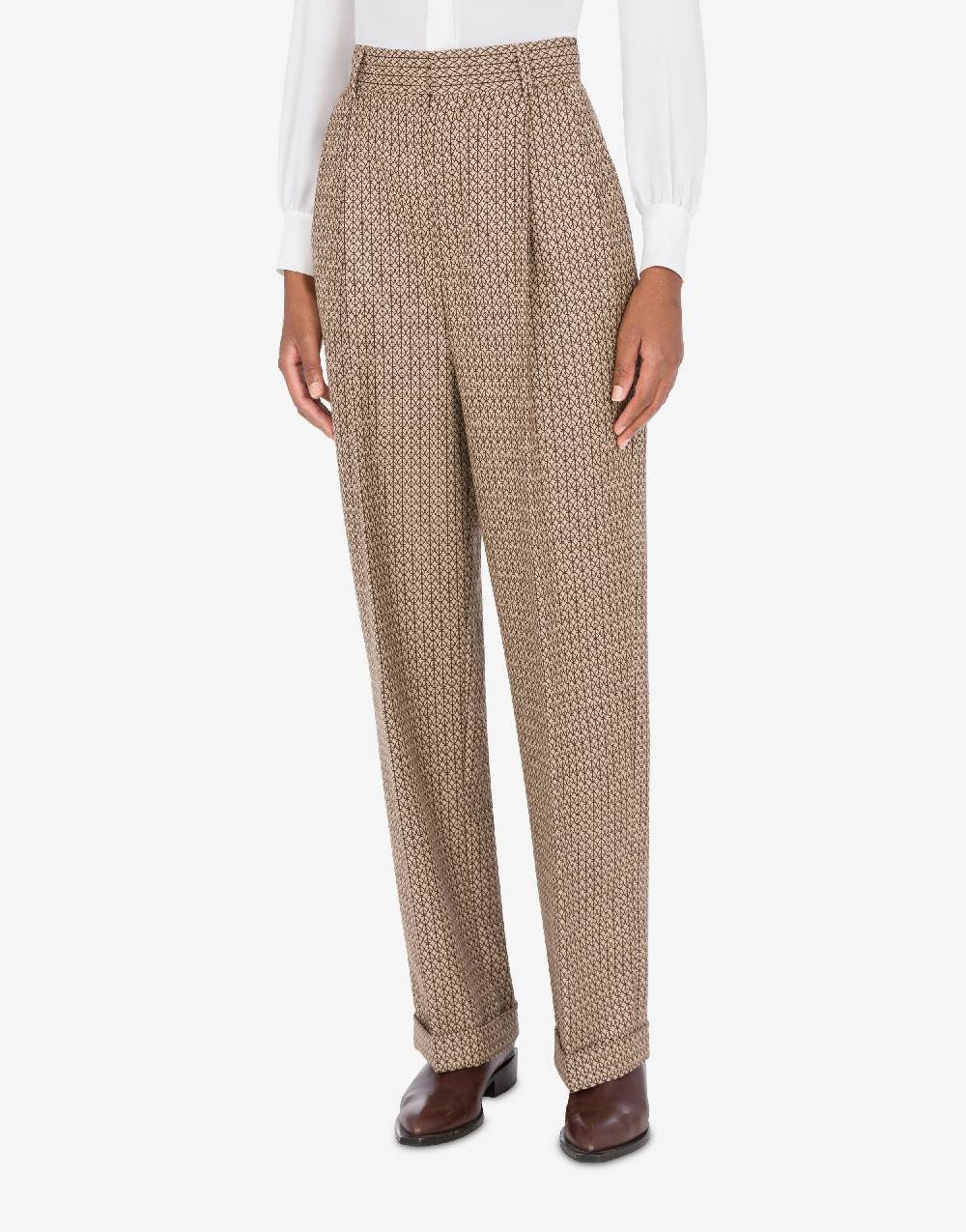 Love Moschino Pantalone in lana jacquard Peace Promozione Limitata