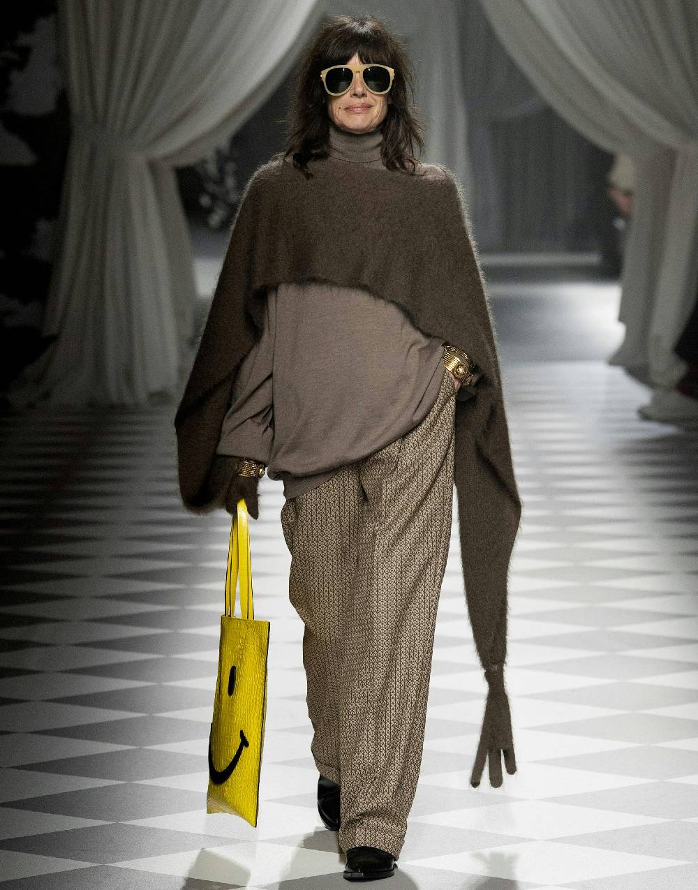 Love Moschino Pantalone in lana jacquard Peace Promozione Limitata