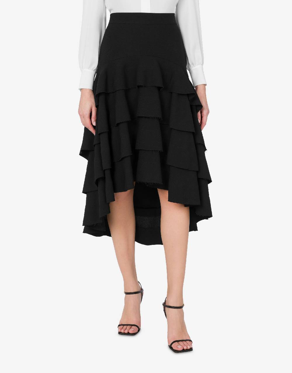 Love Moschino Gonna midi in crêpe con ruches Sconto