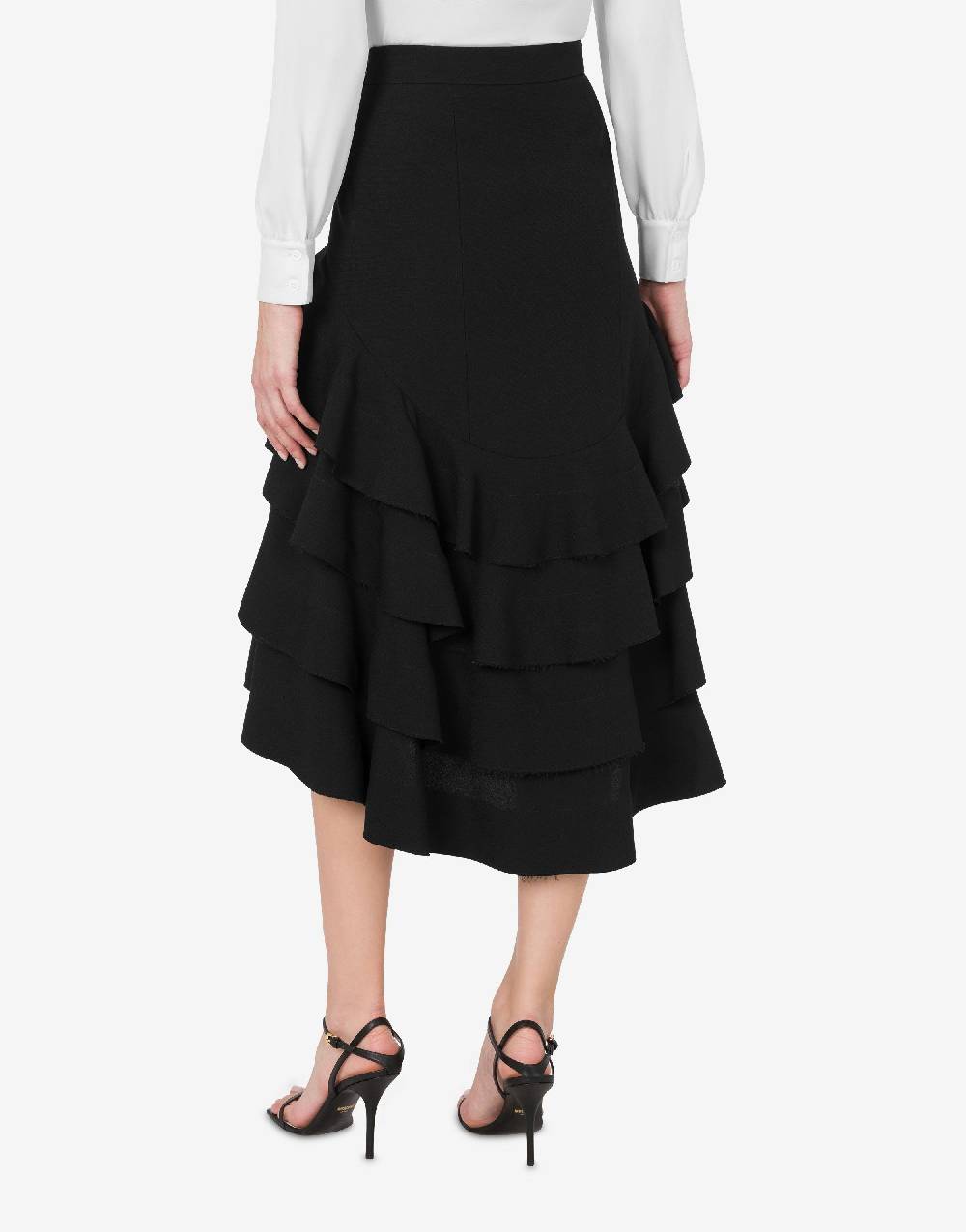 Love Moschino Gonna midi in crêpe con ruches Sconto