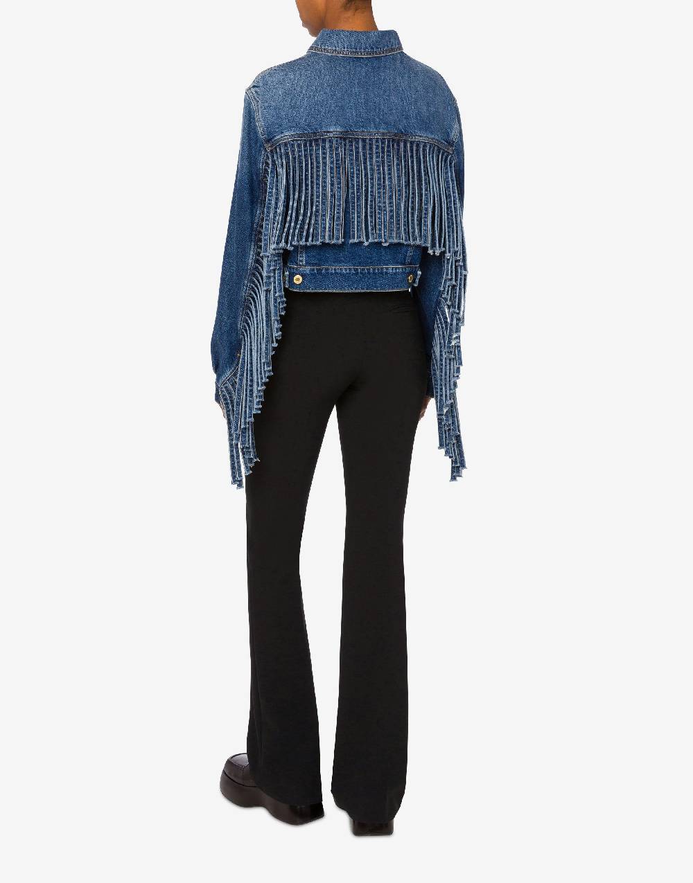 Love Moschino Giacca cropped con frange Offerte