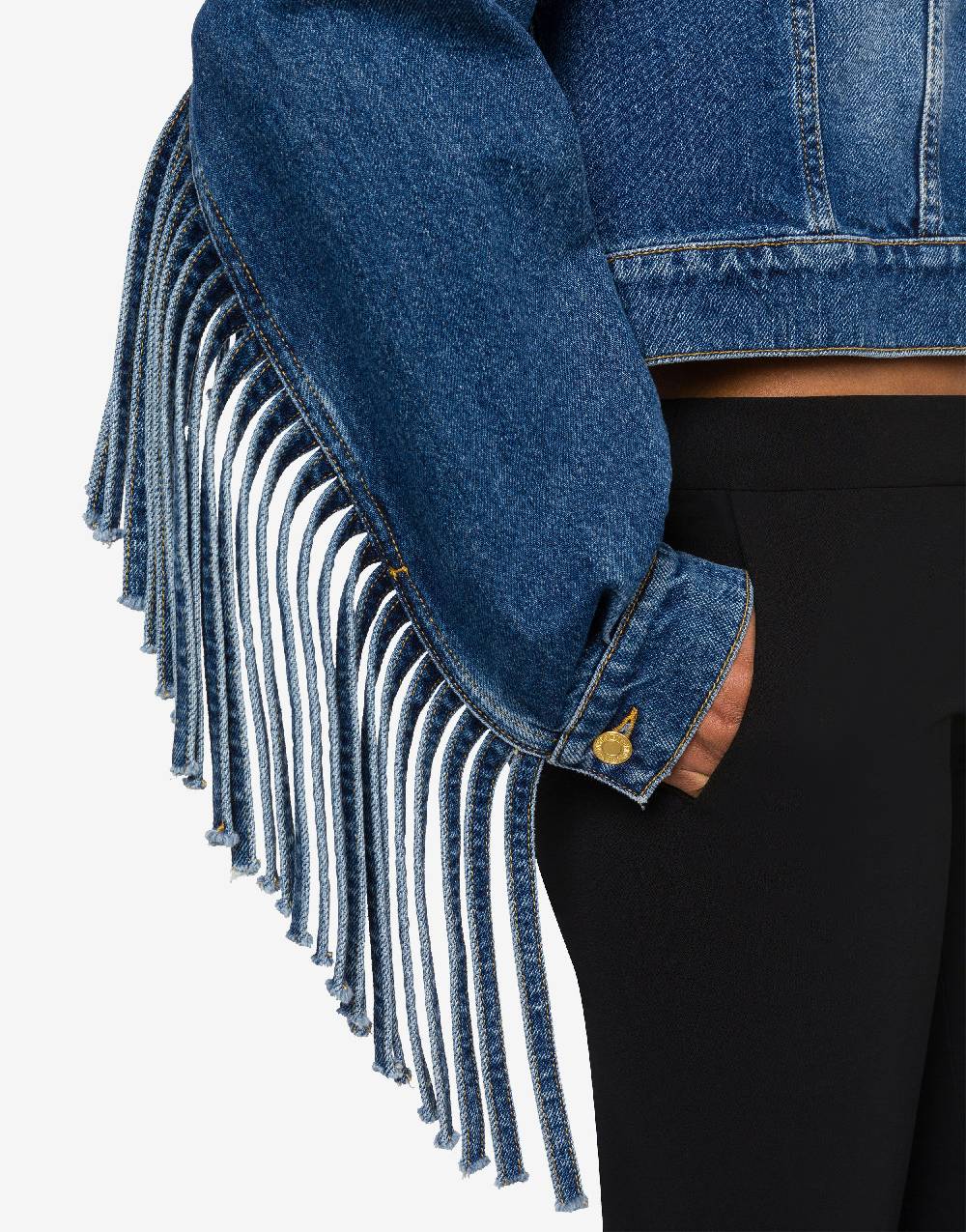 Love Moschino Giacca cropped con frange Offerte