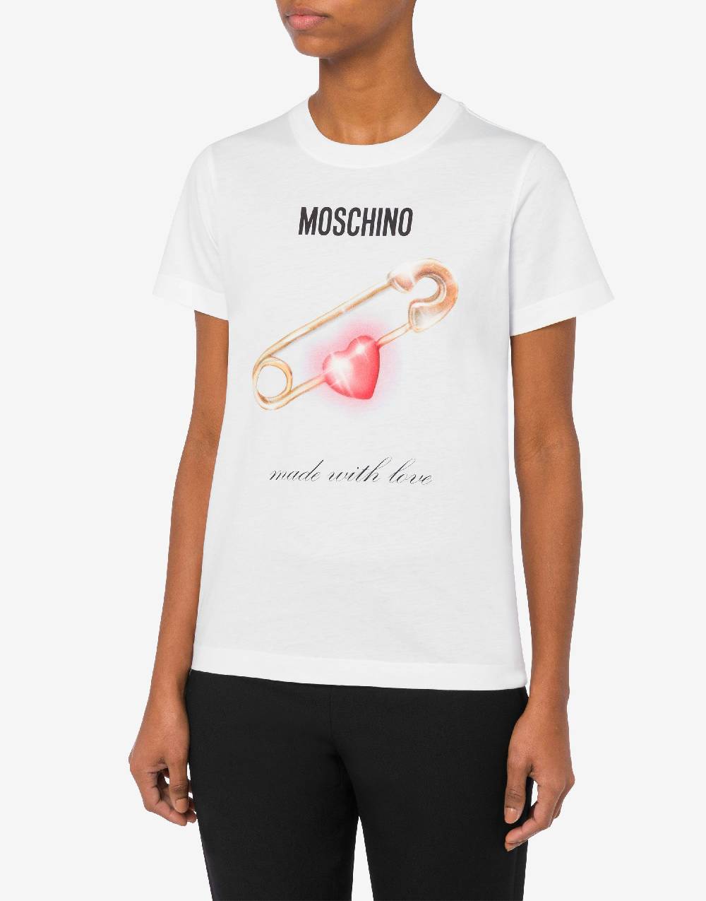 Love Moschino T-shirt Heart Safety Pin Hotsell