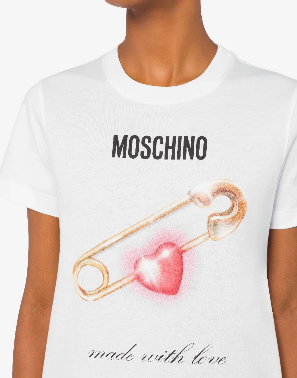 Love Moschino T-shirt Heart Safety Pin Hotsell