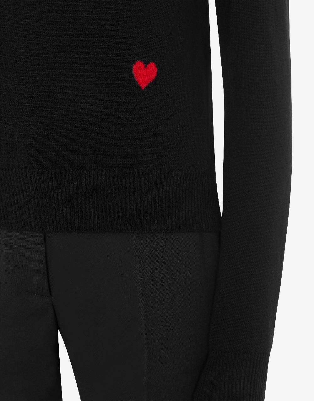 Love Moschino Pullover in lana e cashmere Red Heart Nuovo