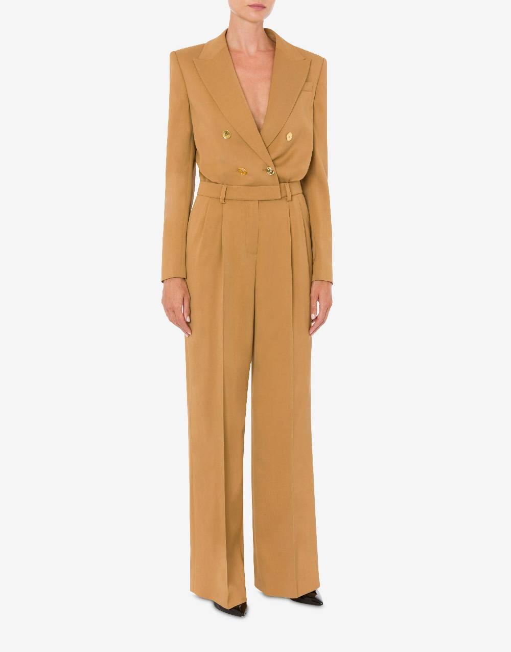 Love Moschino Tuta in diagonale di viscosa stretch Gold Buttons Qualità