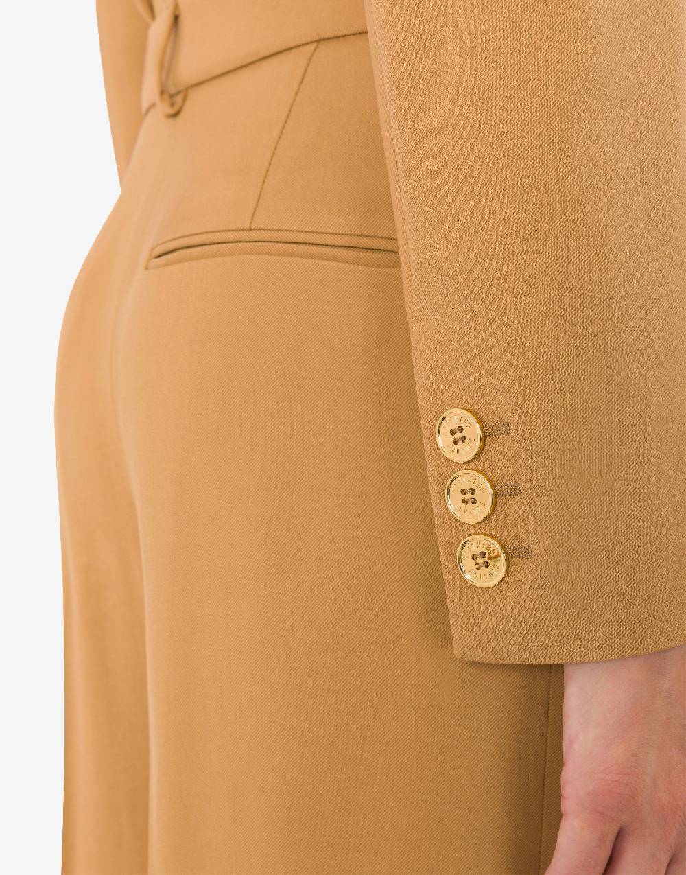 Love Moschino Tuta in diagonale di viscosa stretch Gold Buttons Qualità