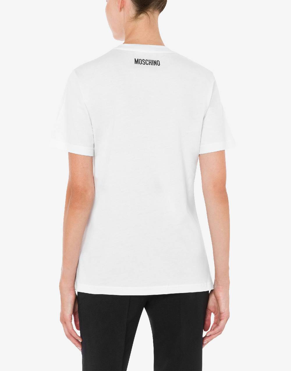Love Moschino T-shirt in jersey organico You Can't Be Serious Soddisfazione Garantita