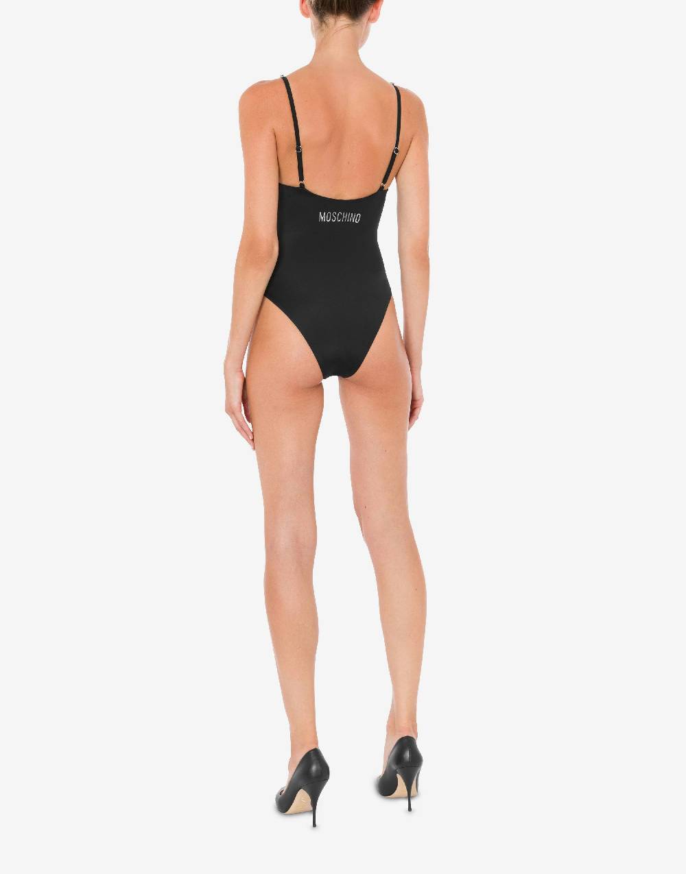 Love Moschino Costume intero Shiny Silver Logo Shopping Online