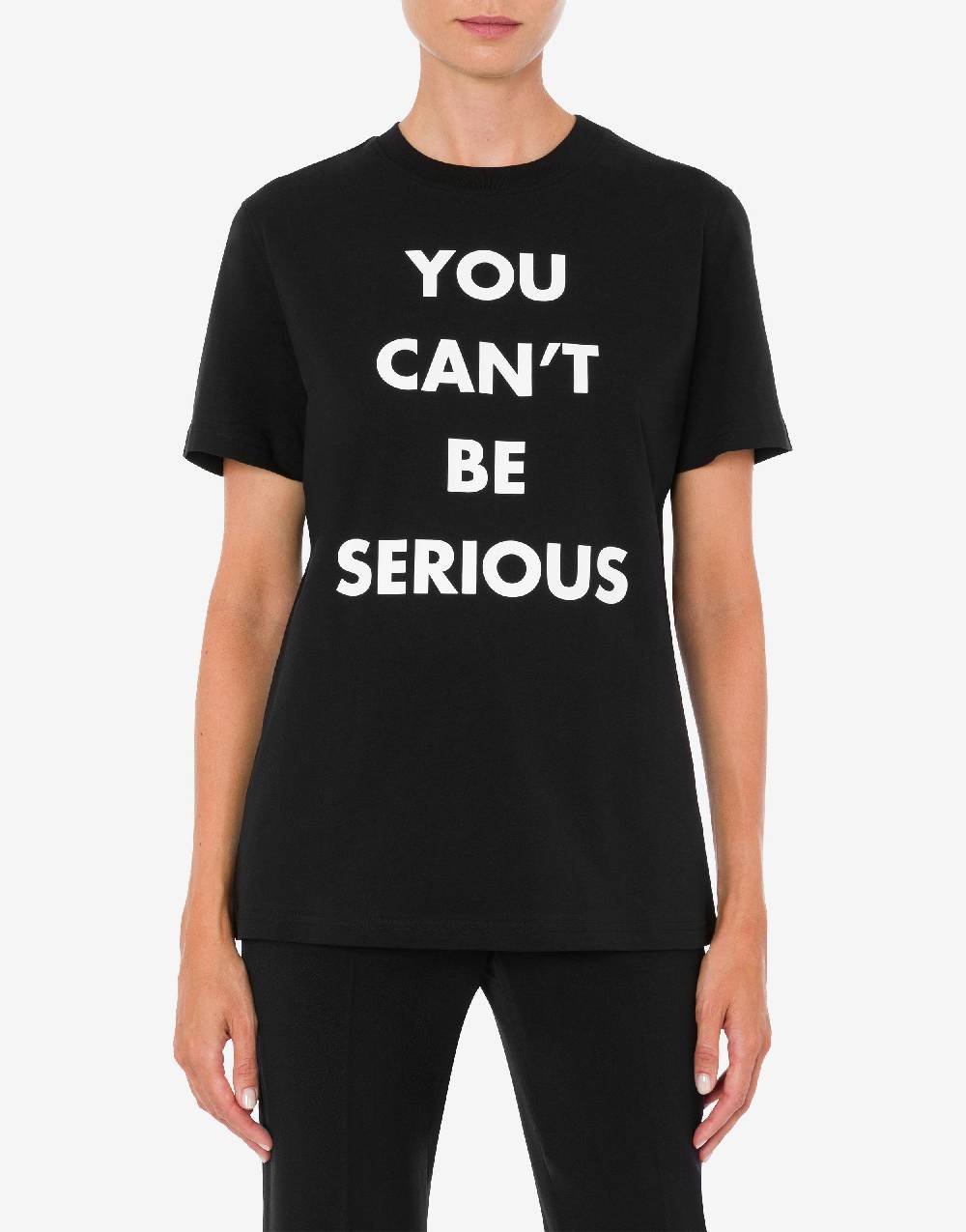Love Moschino T-shirt in jersey organico You Can't Be Serious Novità