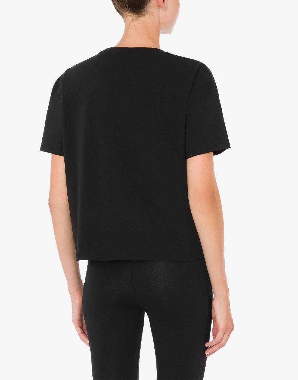 Love Moschino T-shirt in jersey stretch Flock Teddy Bear Sconto