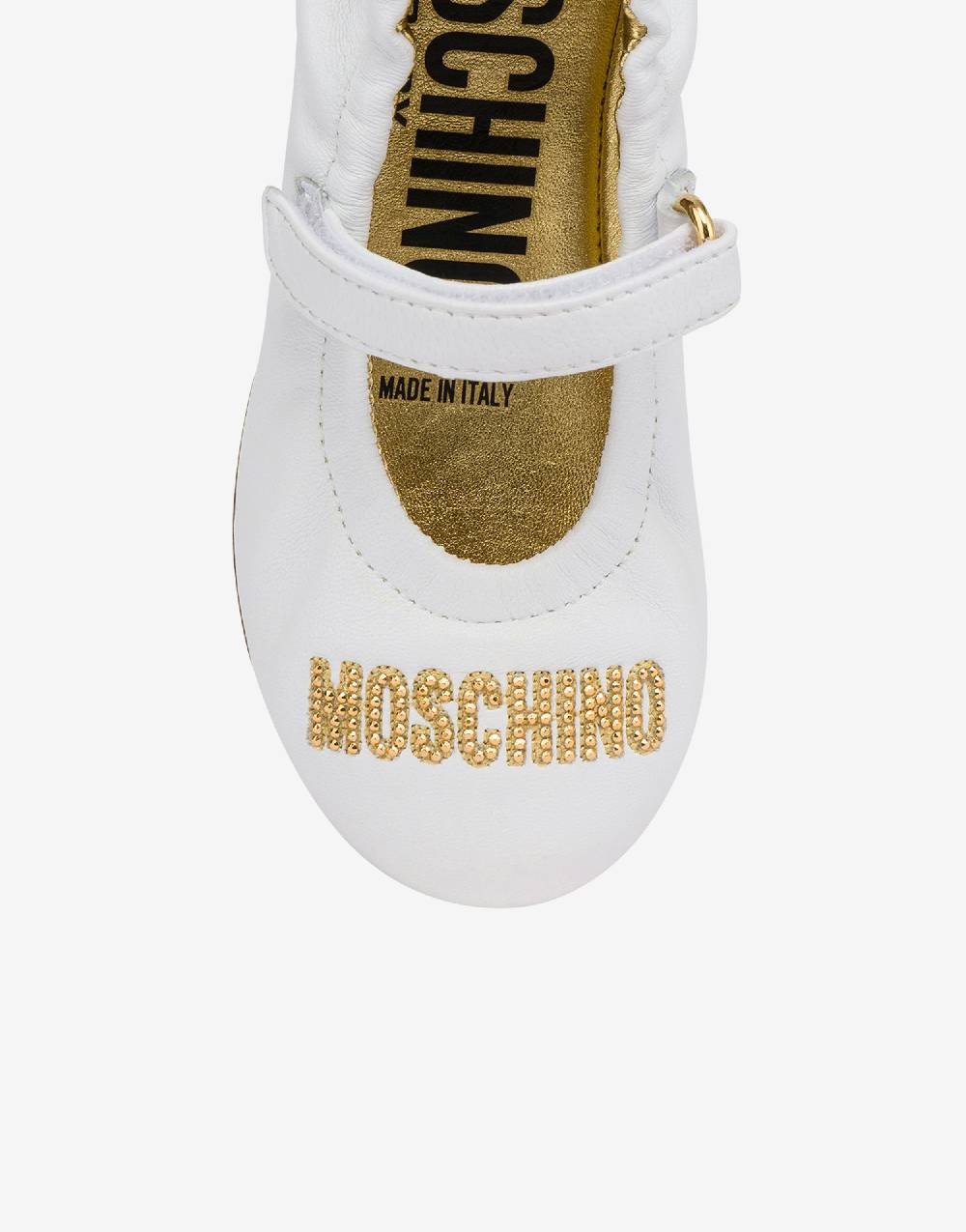 Love Moschino Ballerine in nappa Studded Logo In Linea