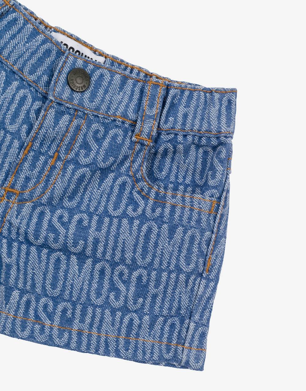 Love Moschino Short in denim Allover Logo 2025