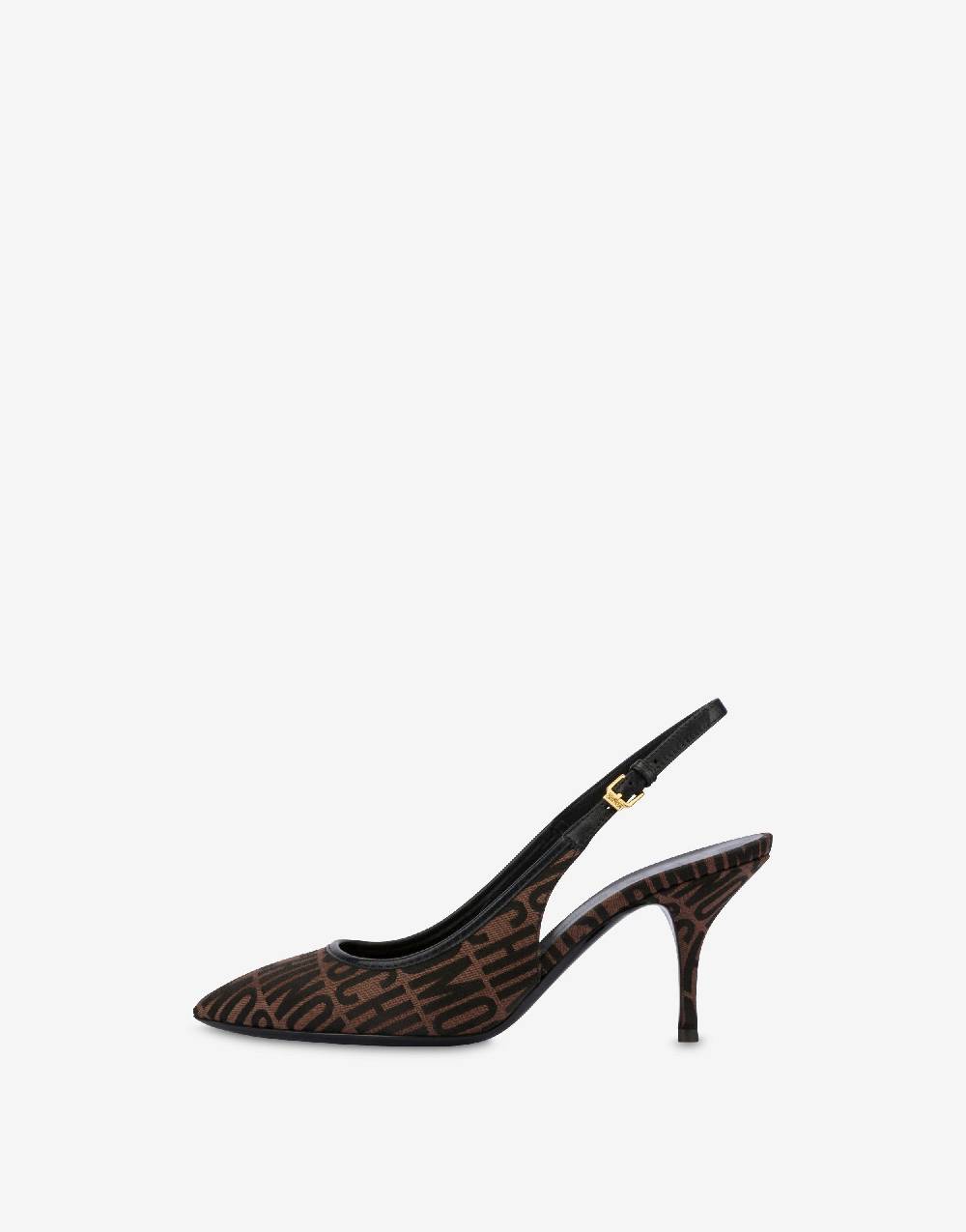Love Moschino Slingback in nylon Allover Logo Nuovo
