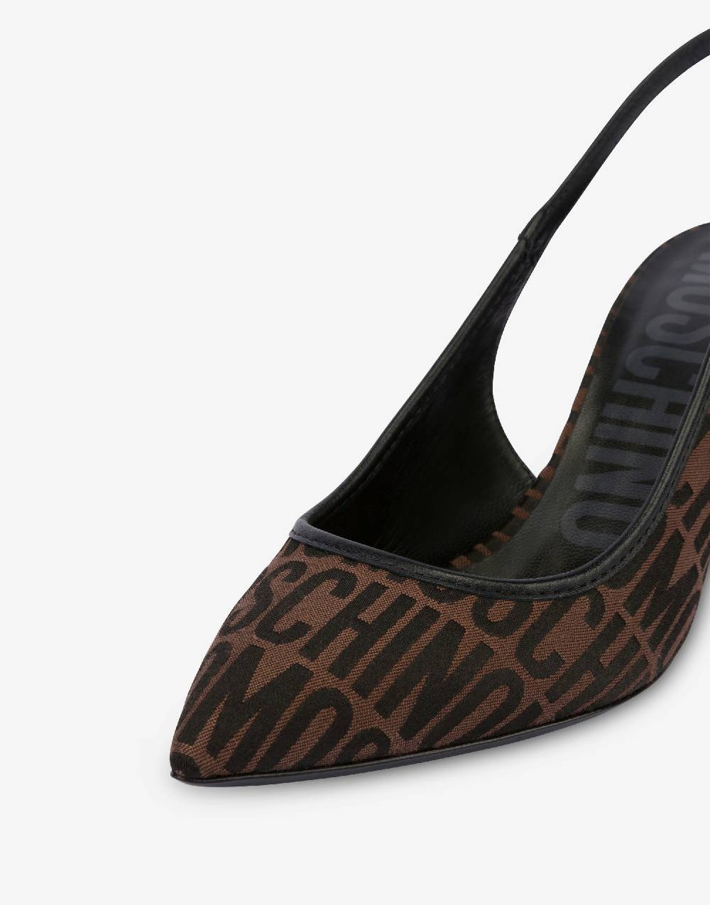 Love Moschino Slingback in nylon Allover Logo Nuovo