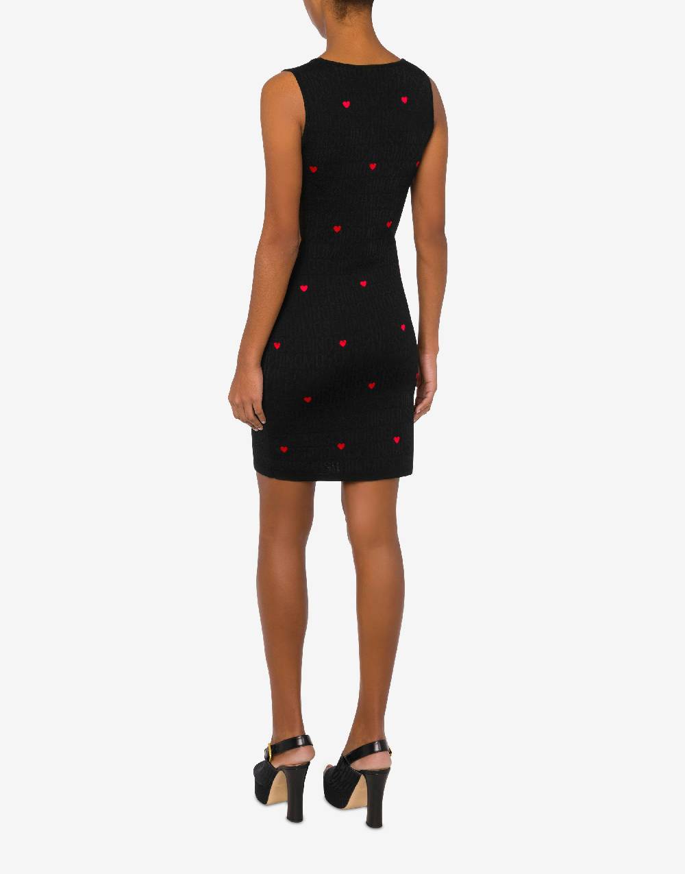 Love Moschino Abito in lana con cuori Allover Logo Negozi Online