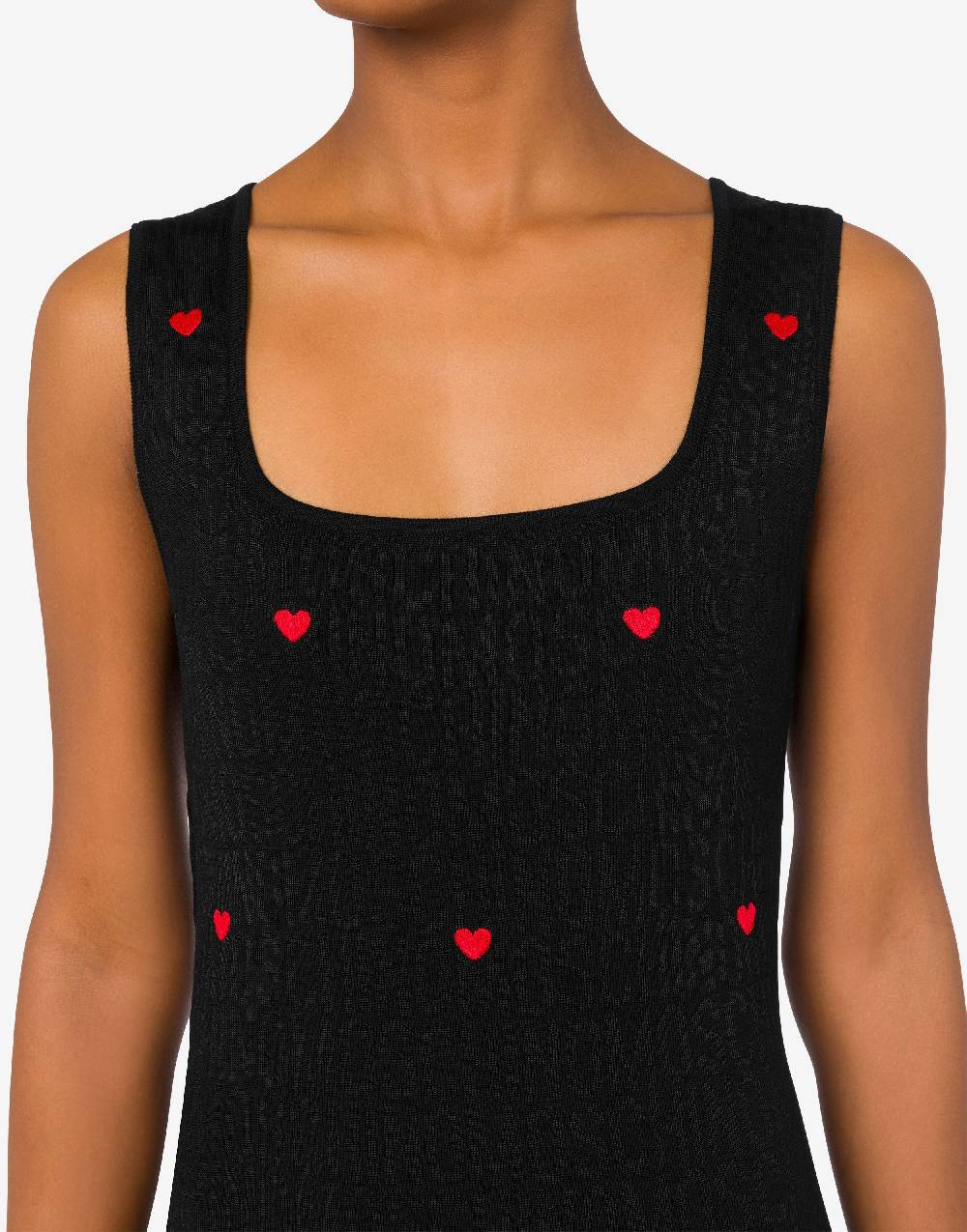 Love Moschino Abito in lana con cuori Allover Logo Negozi Online
