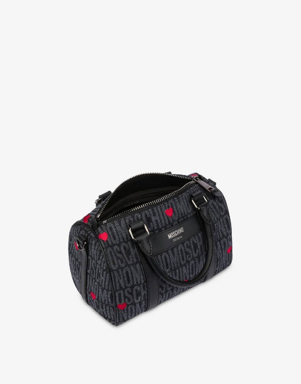 Love Moschino Borsa a bauletto con cuori Allover Logo Consegna Veloce