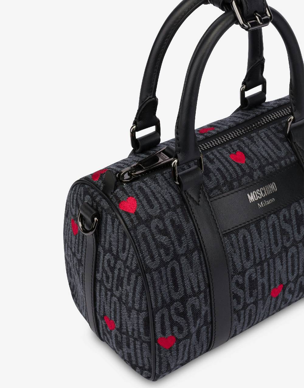 Love Moschino Borsa a bauletto con cuori Allover Logo Consegna Veloce