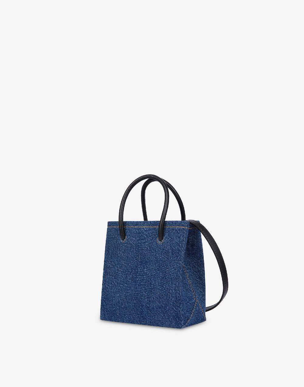 Love Moschino Mini borsa in denim con logo Negozio