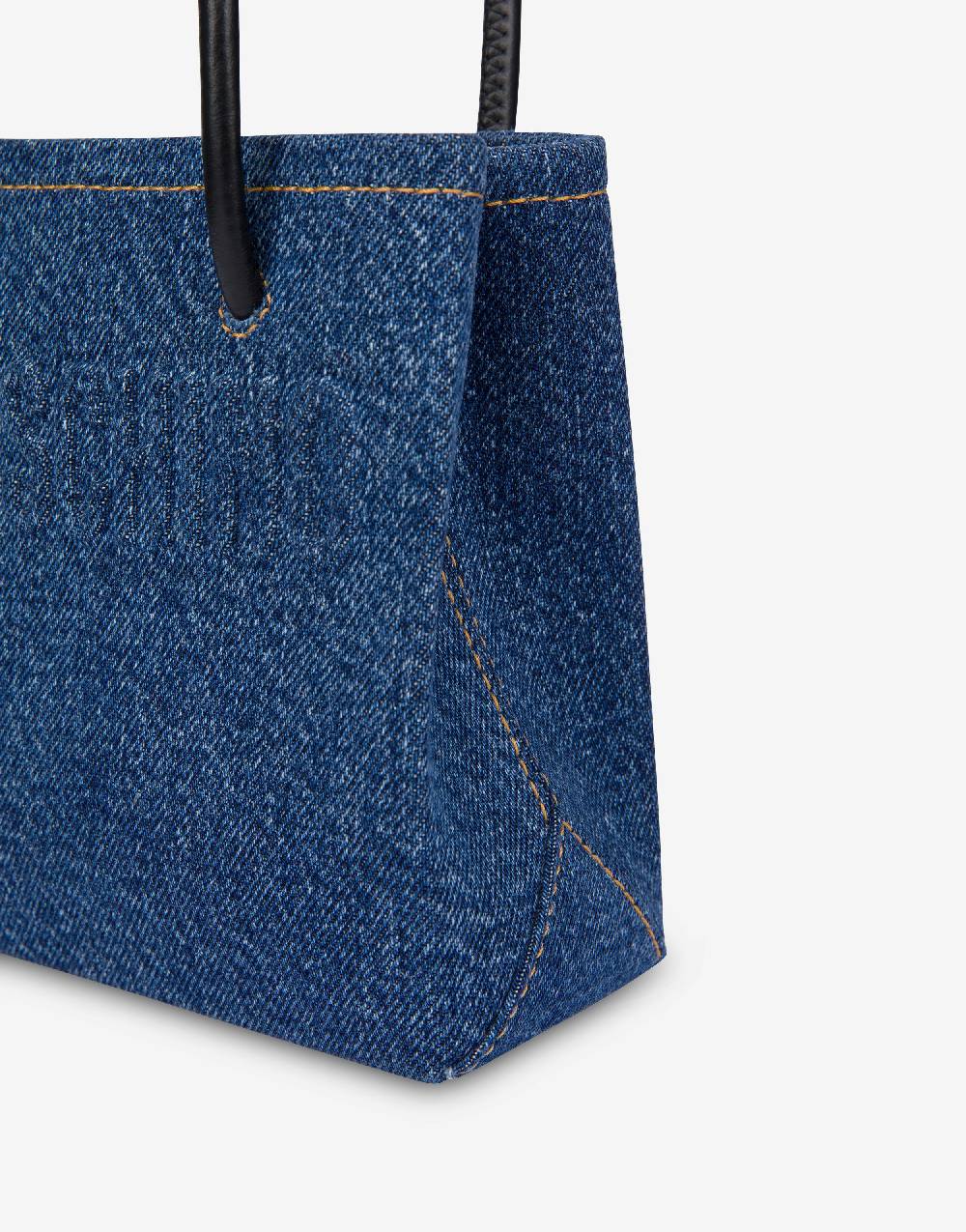 Love Moschino Mini borsa in denim con logo Negozio