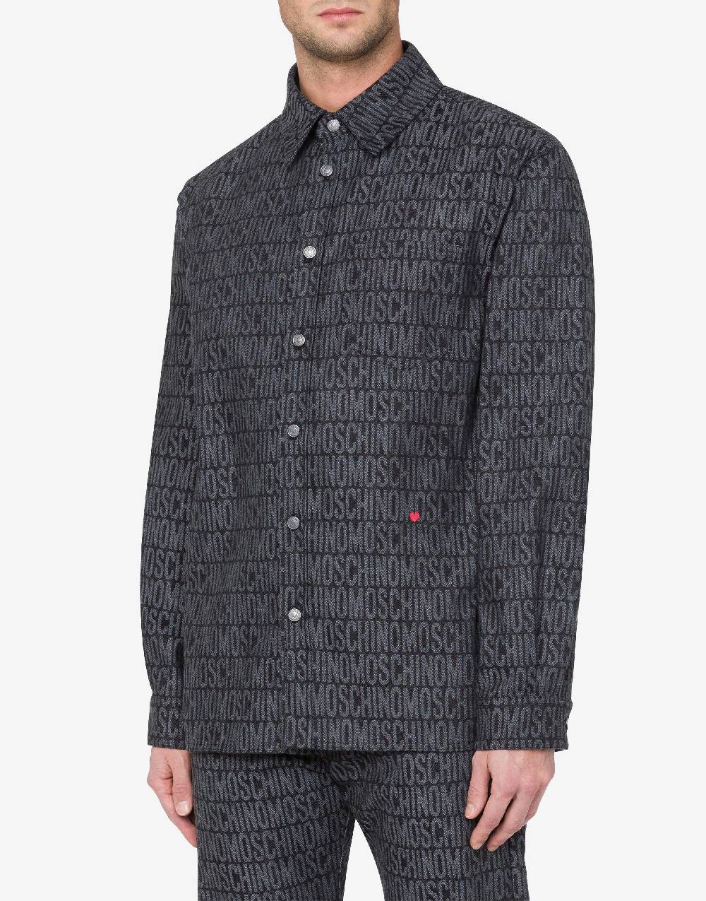 Love Moschino Camicia in denim Allover Logo Negozi Online