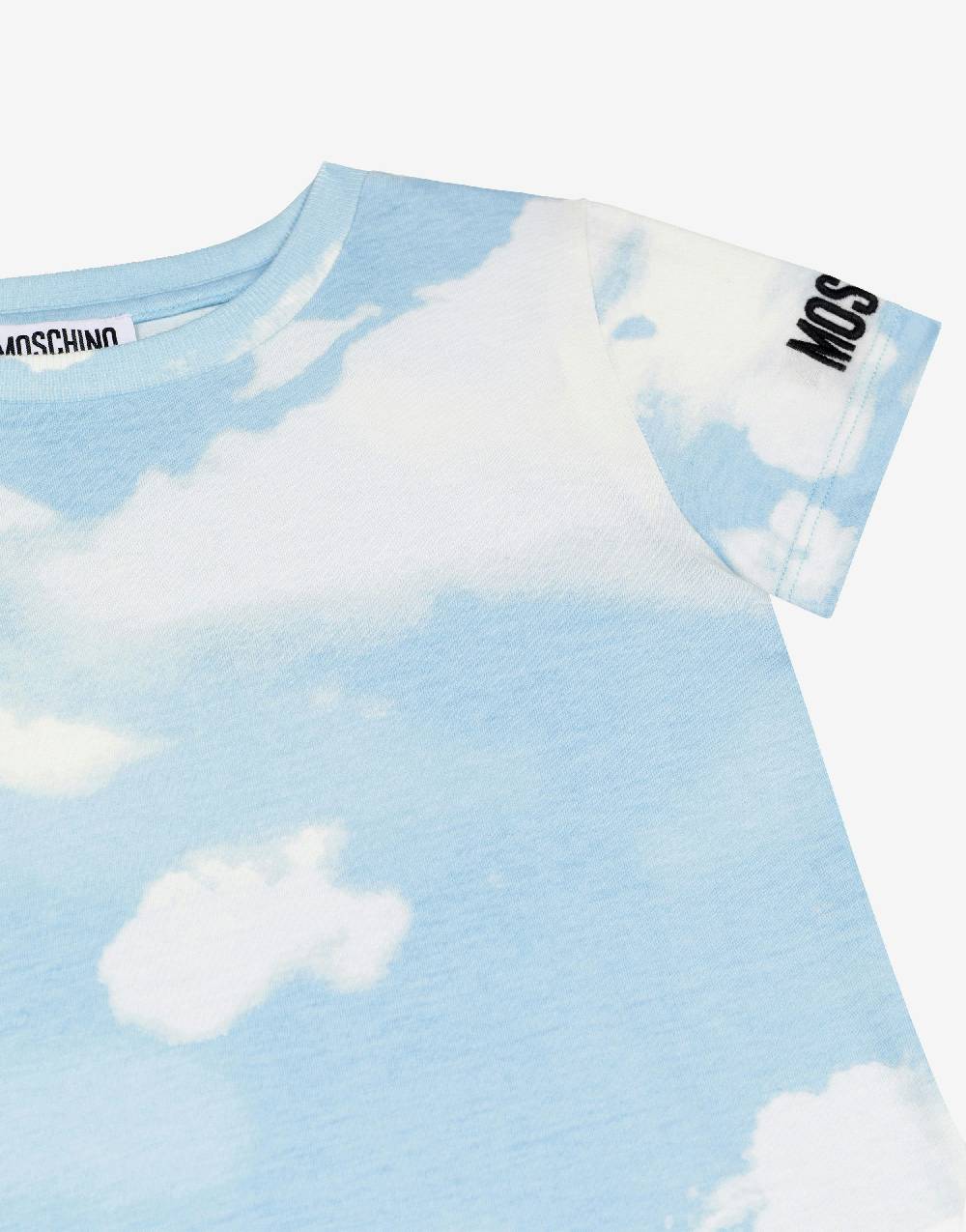Love Moschino T-shirt in jersey Allover Clouds Online