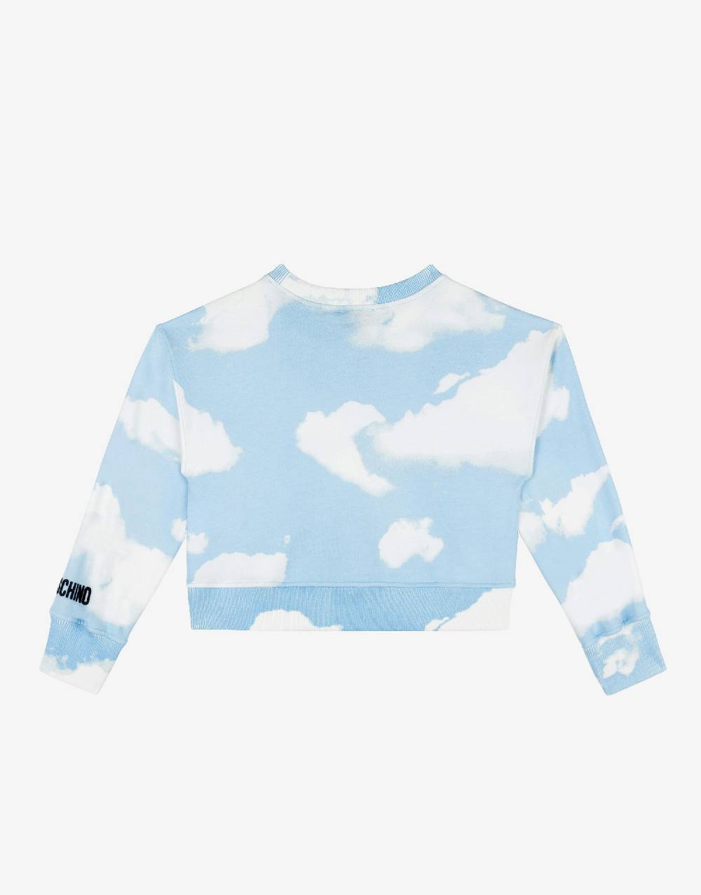 Love Moschino Felpa in cotone Allover Clouds Saldi