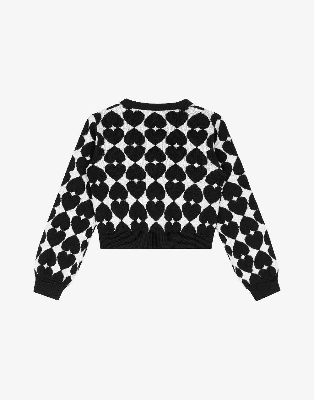 Love Moschino Cardigan in misto lana e cotone Jacquard Hearts Moda