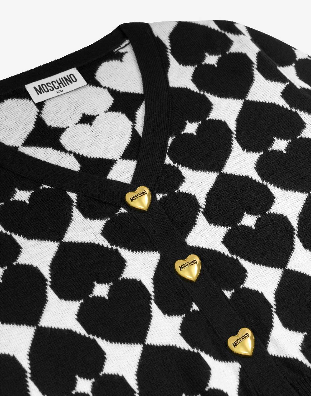 Love Moschino Cardigan in misto lana e cotone Jacquard Hearts Moda