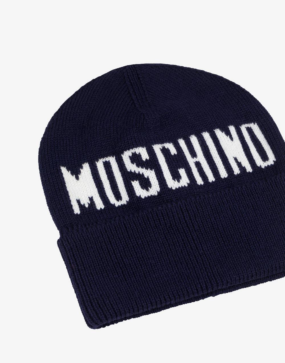 Love Moschino Cappello in maglia con logo Nuovo