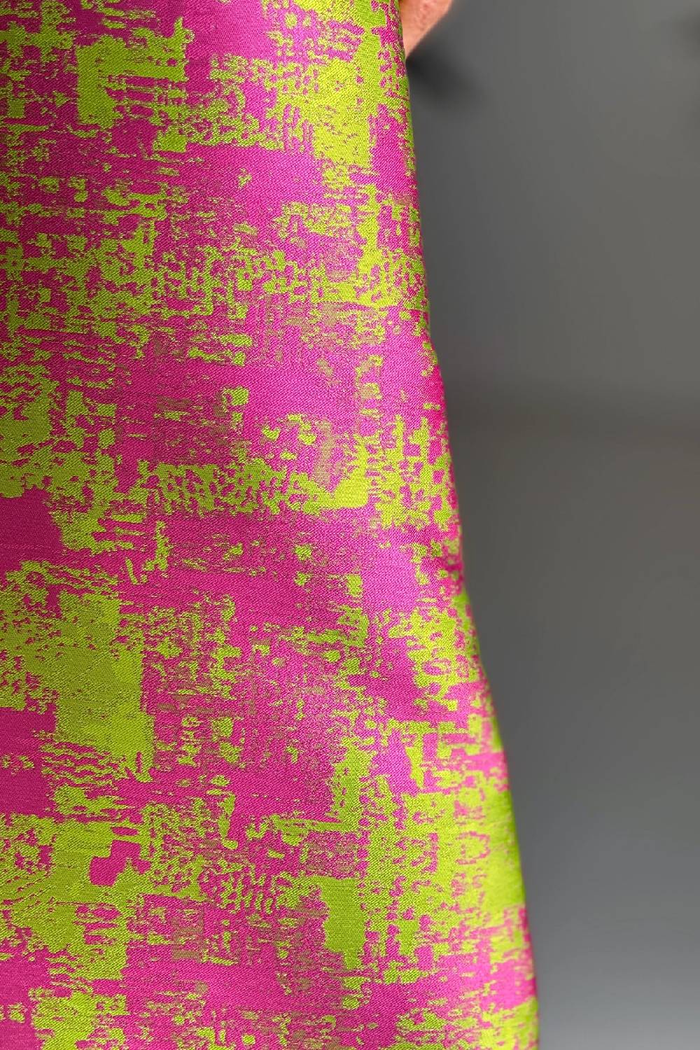 Lunatica Milano Gonna Svasata Abstract Green Fucsia Convenienza