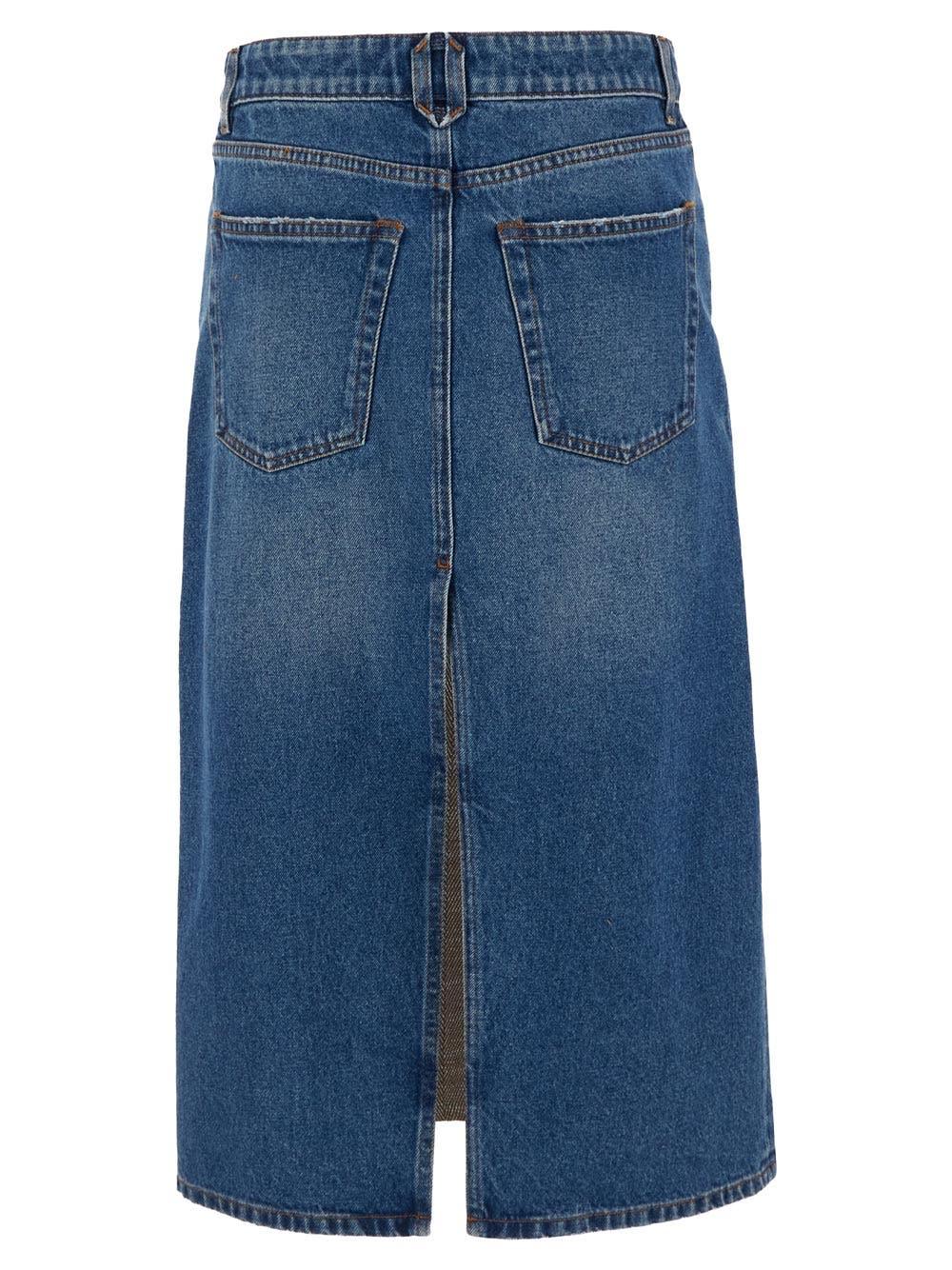 ﻿Oluxury Stella Mccartney Denim Skirt Vendita Calda