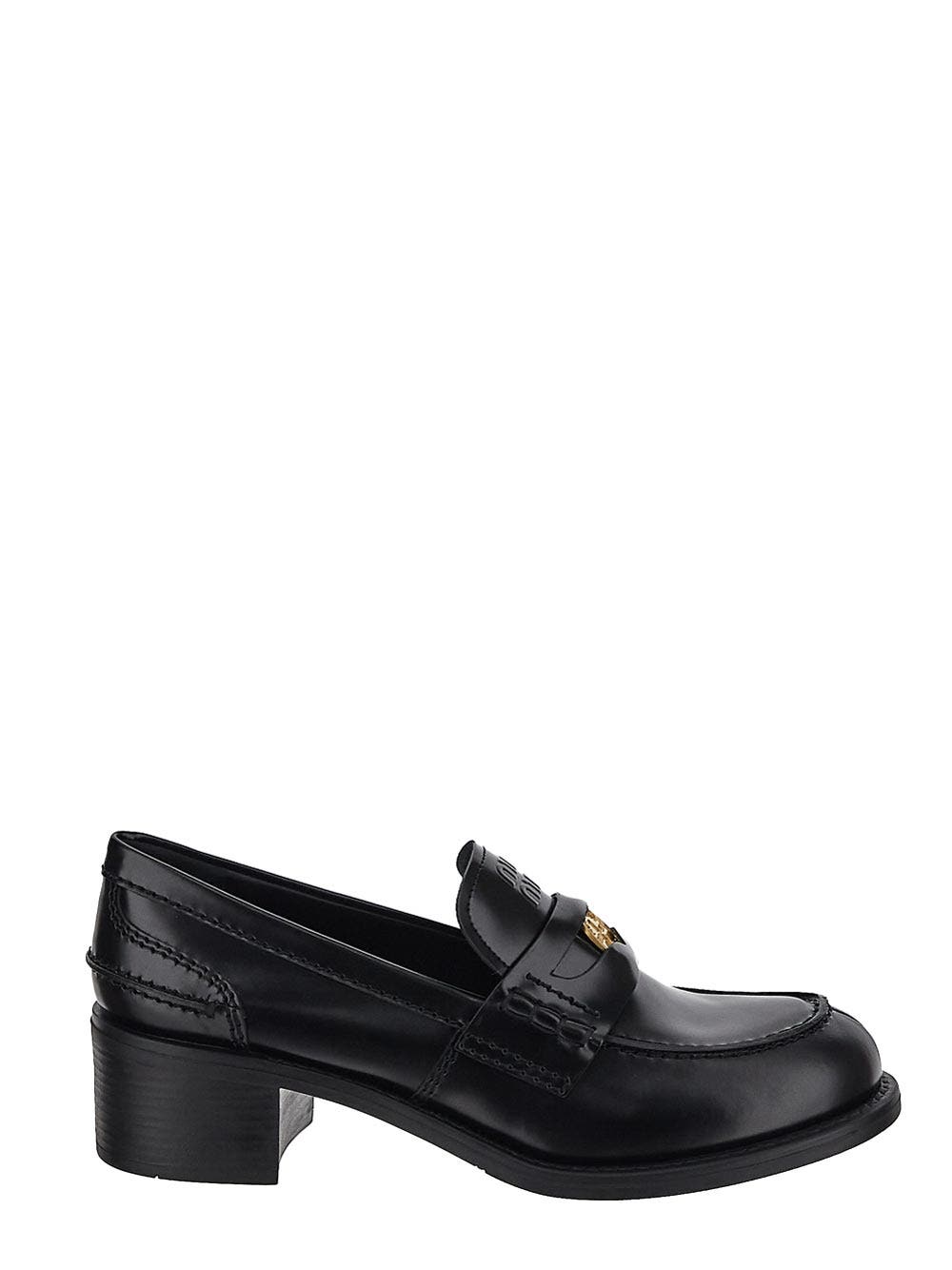Oluxury Miu Miu Logo Loafer Italy