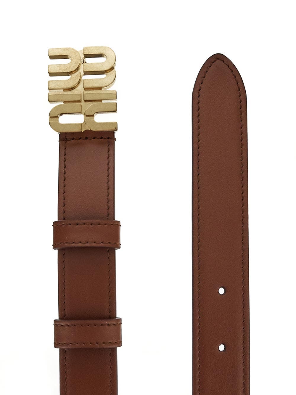 Oluxury Miu Miu Leather Belt Vendita Economica