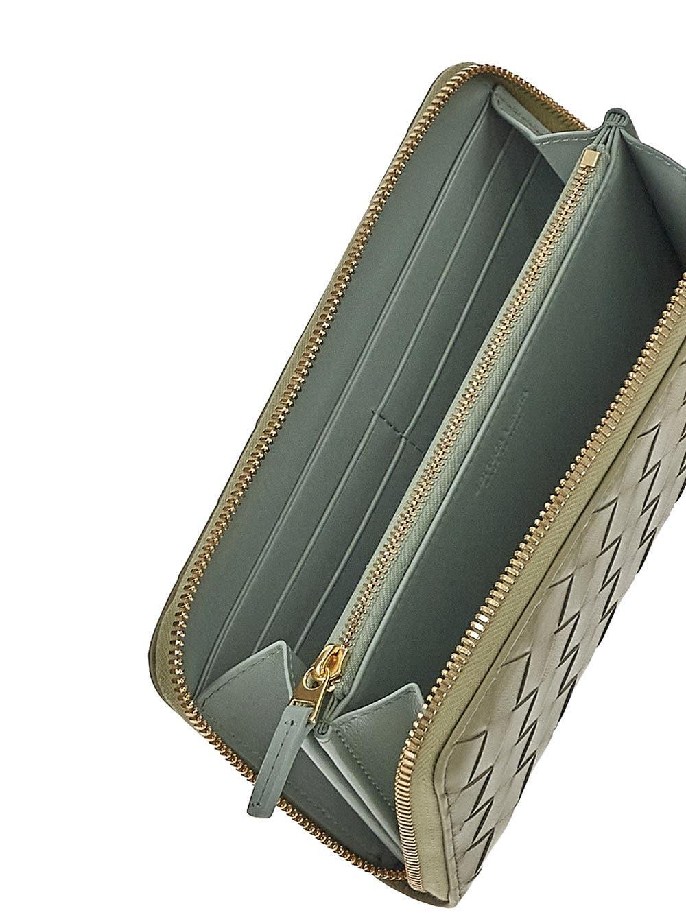Oluxury Bottega Veneta Intrecciato Zip Around Wallet Grande vendita