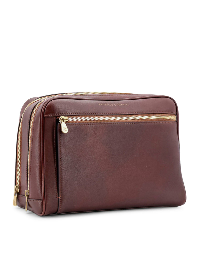 Suitnegozi Beauty case in pelle con logo frontale Soddisfazione Garantita