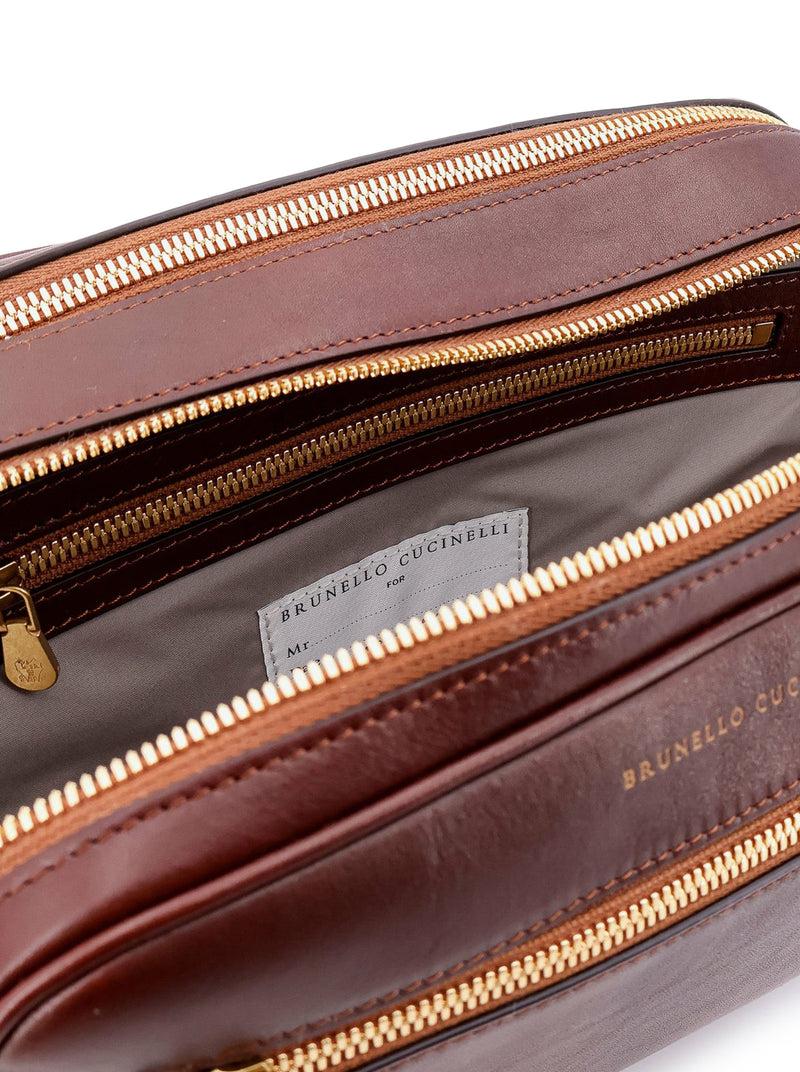 Suitnegozi Beauty case in pelle con logo frontale Soddisfazione Garantita