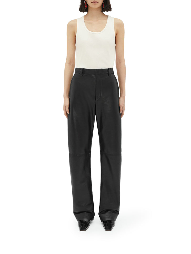 Suitnegozi Pantaloni in pelle dal taglio arrotondato In Saldo