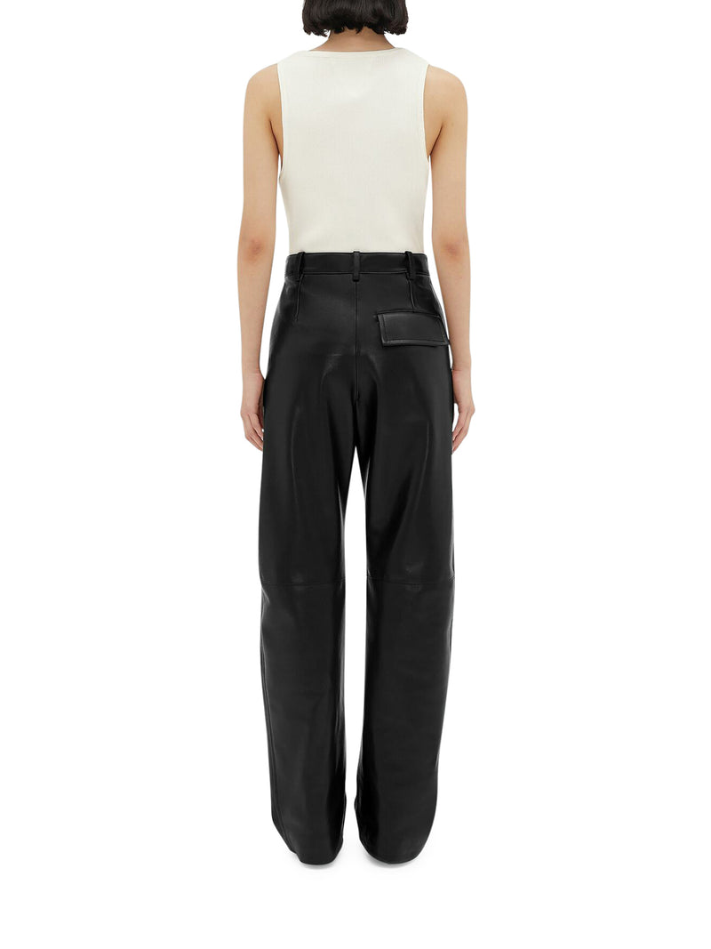 Suitnegozi Pantaloni in pelle dal taglio arrotondato In Saldo