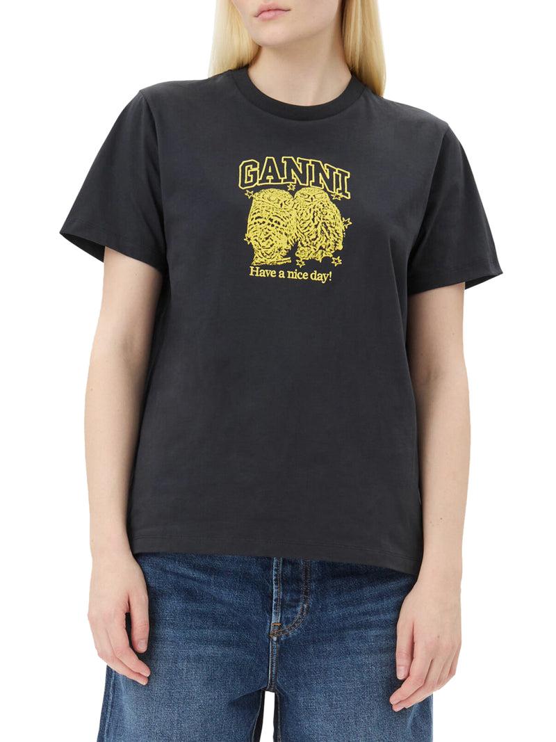 Suitnegozi T-SHIRT RELAXED CON GUFI IN JERSEY NERA In Linea