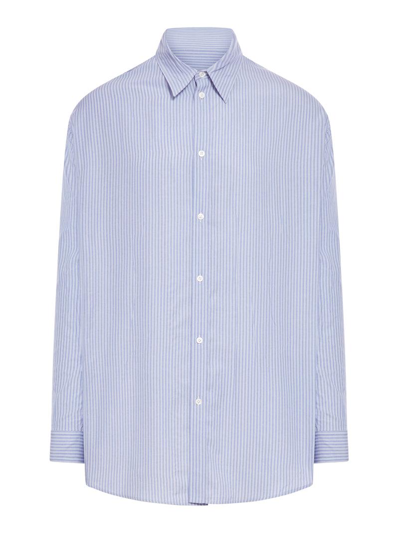 Suitnegozi CAMICIA FLUIDA DA UOMO IN BLU/BIANCO Nuova