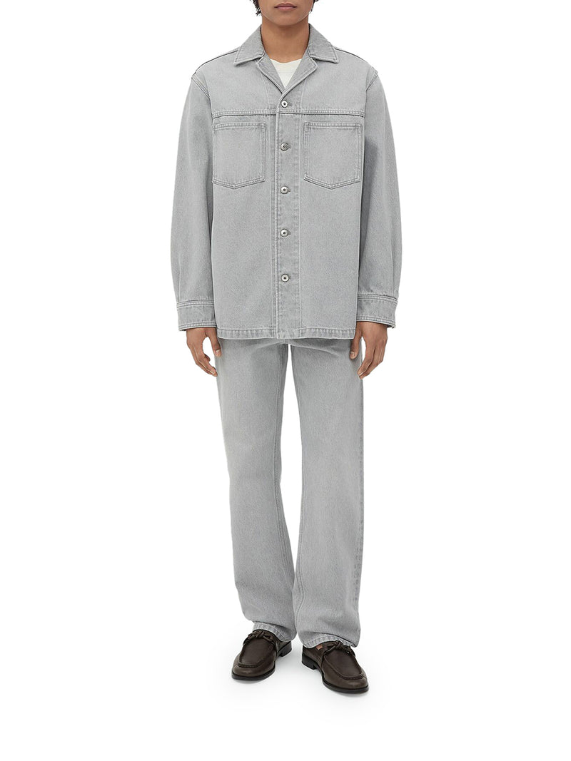 Suitnegozi Camicia in denim lavaggio Light Grey Moda
