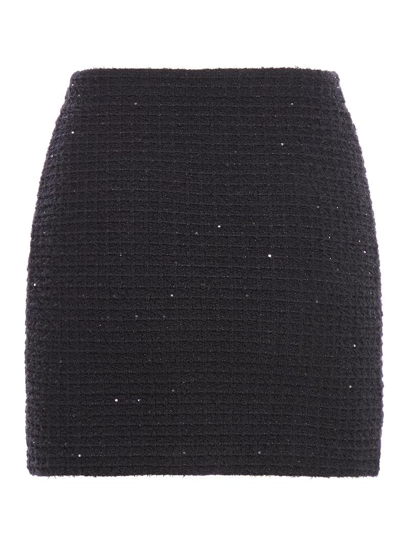 Suitnegozi Minigonna in maglia testurizzata nera Fino Al -60%