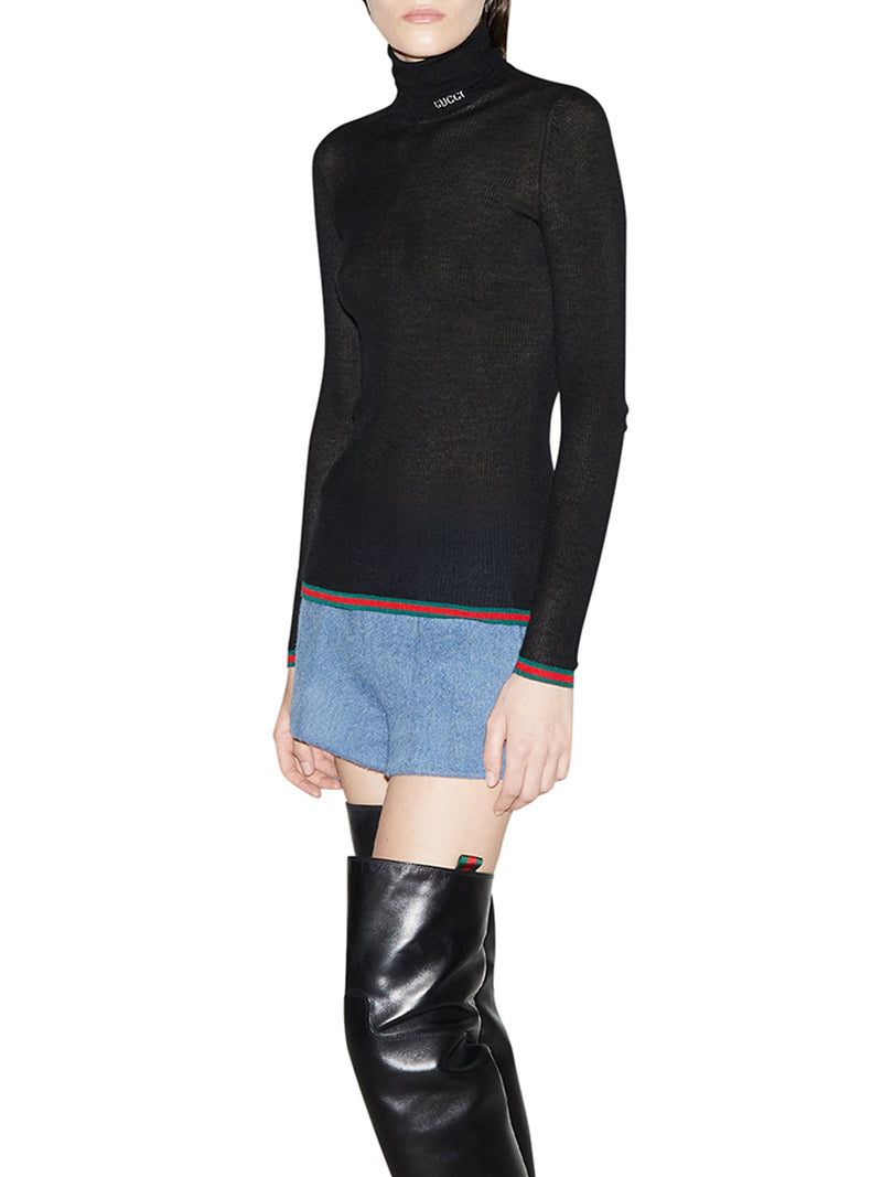 Suitnegozi MAGLIA A COLLO ALTO IN MISTO CASHMERE E SETA In Vendita